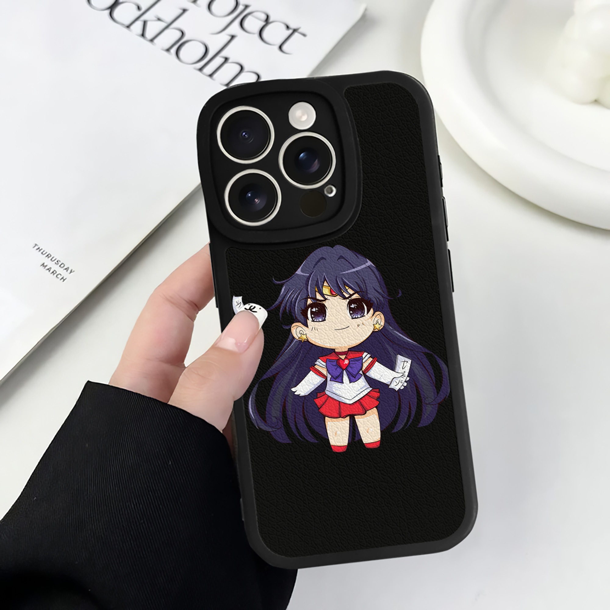 （画像用） 美少女戦士セーラームーン 火野レイ ひの レイ Sailor Moon Hino Rei （セーラーマーズ,Sailor Mars） 【iPhone 16シリーズ対応】シリコンスマホケース（レザー調） 材質：シリコン
